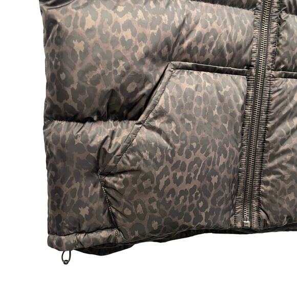 NWT Coach Down Filled Animal Print Brown Black Puffer Vest Womens XL - Picture 2 of 8